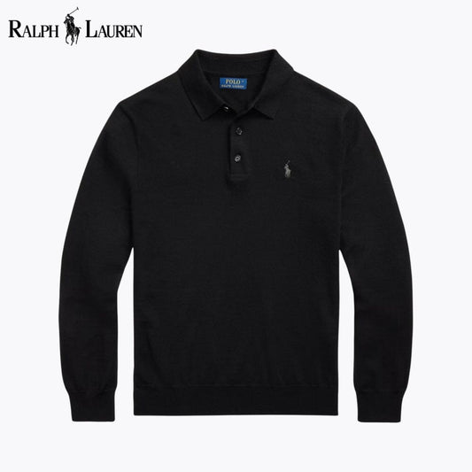 Pull à col polo en laine R.L