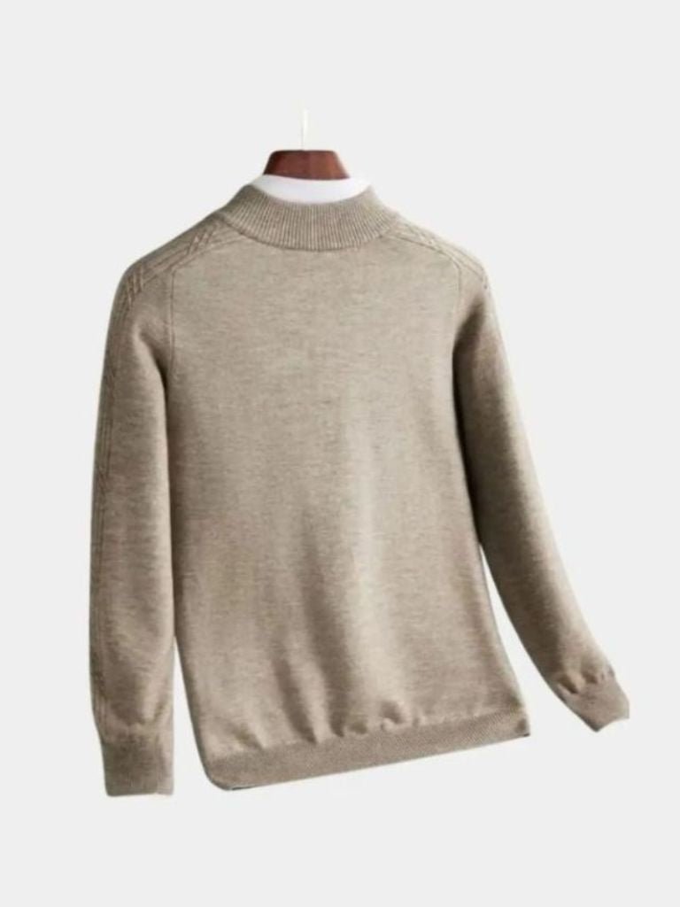 Pull en Laine Rayé à Col Zippé - Cross & Crown
