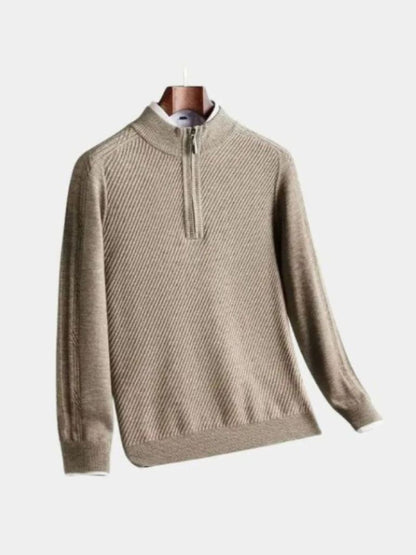 Pull en Laine Rayé à Col Zippé - Cross & Crown